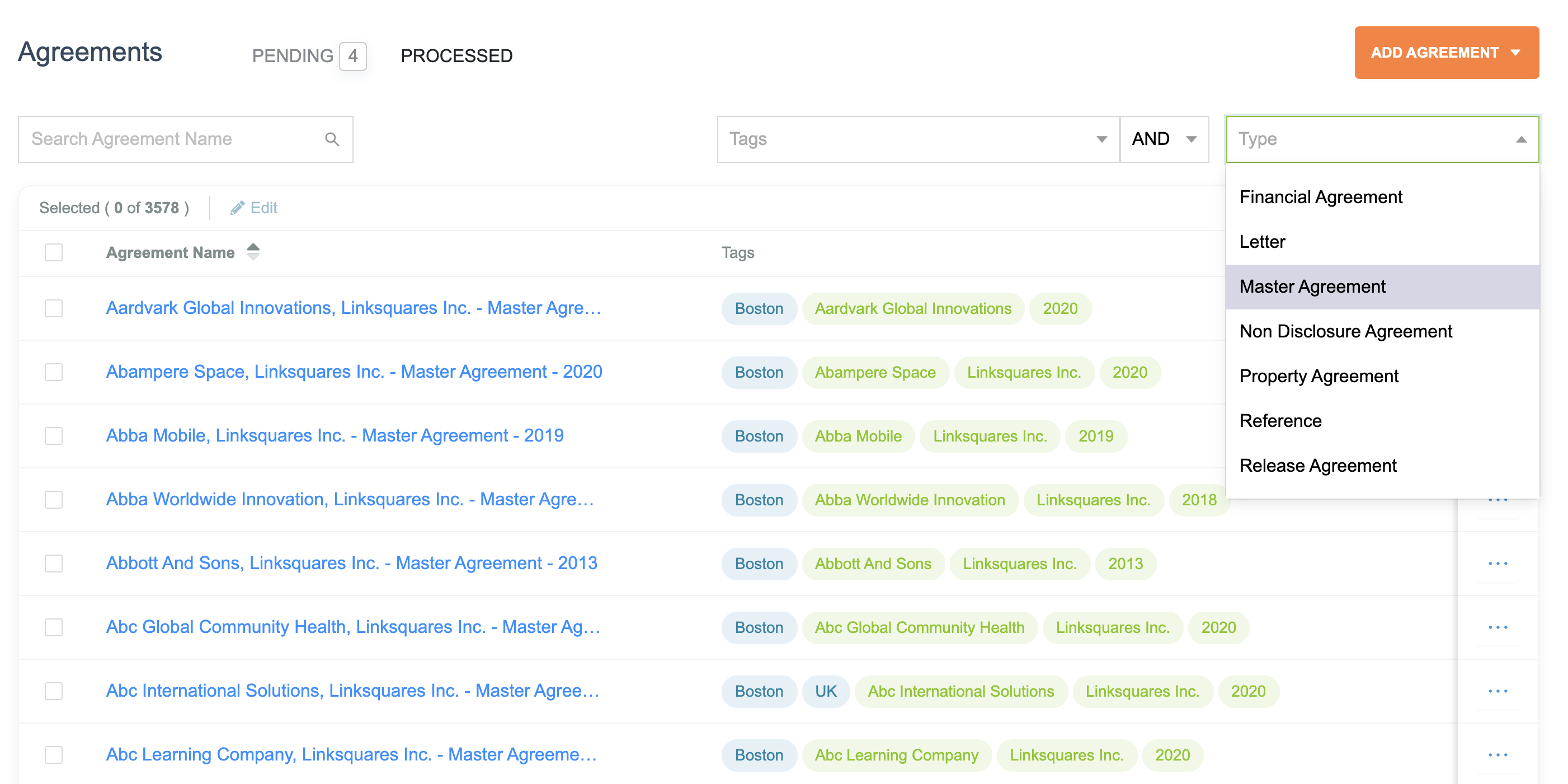 Store, organize, and manage all your agreements in one place