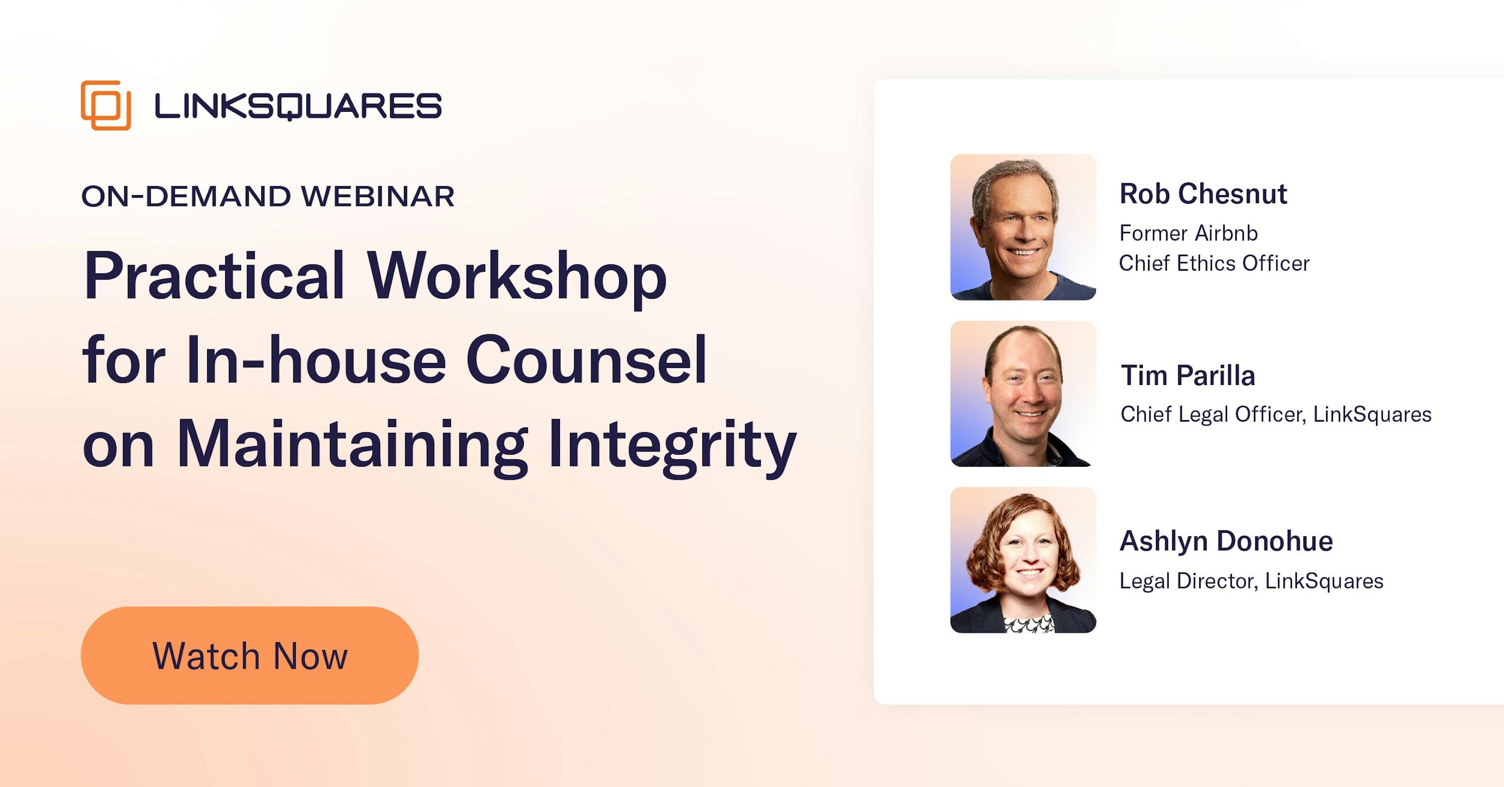 A Practical Workshop for In-House Counsel on Maintaining Integrity Thumbnail