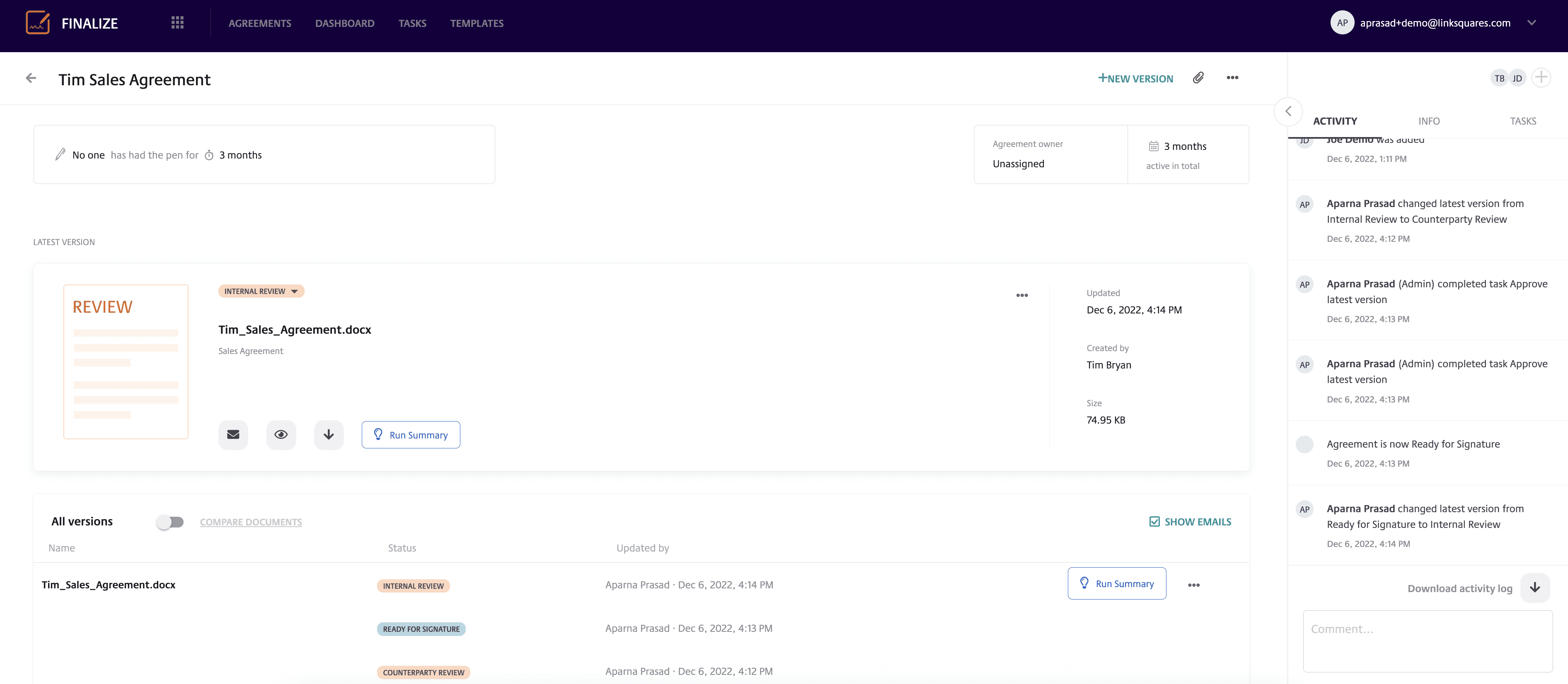 activity feed